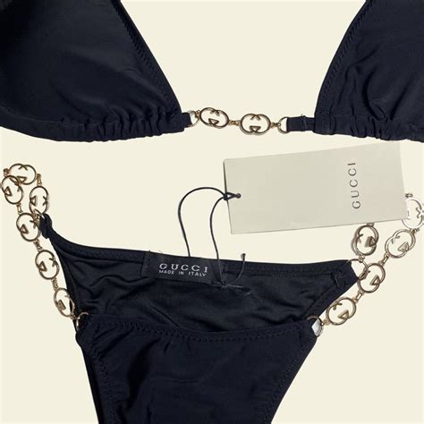 black gucci bikini|Gucci bikini top.